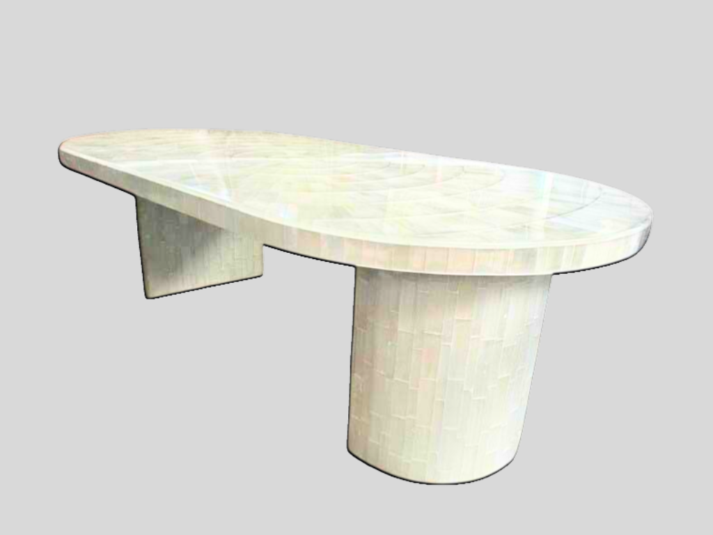 Buy Oval Dining Console Table Top with Stand Base Luxury Sunburst Handmade Design 